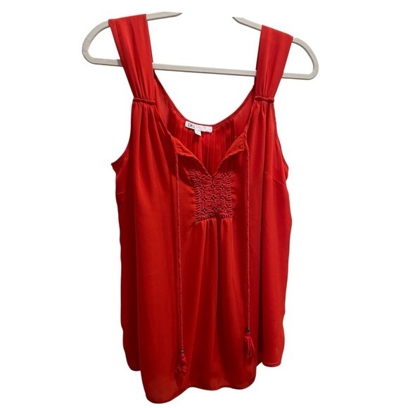DR2 Red Ruched Tank Top - Picture 1 of 14